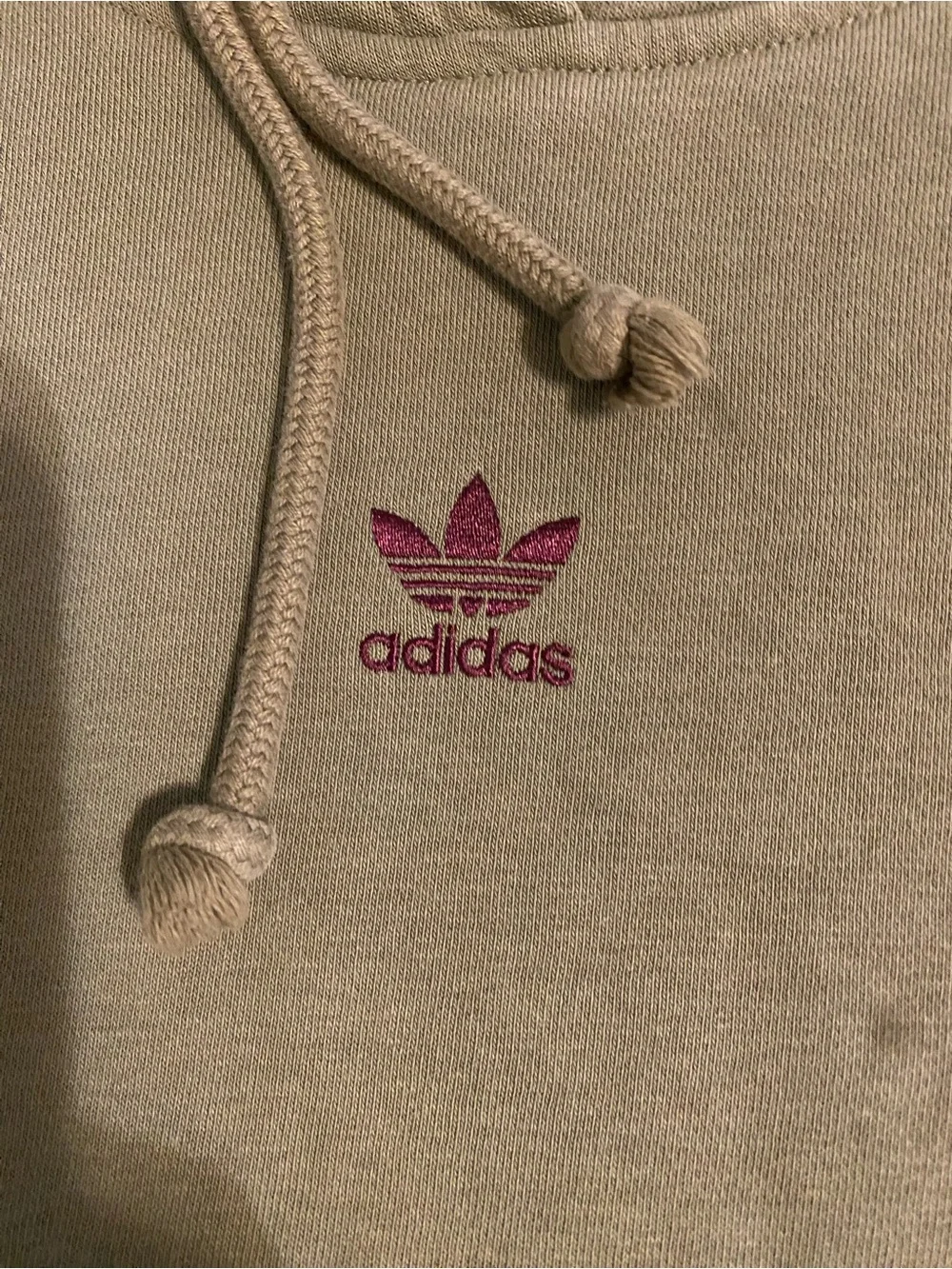 adidas Olive Green Crewneck Hoodie with Trefoil Logo